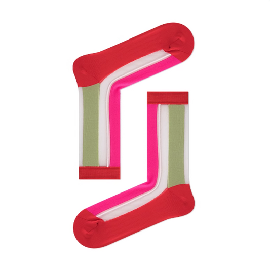 女裝透薄花襪 - 拼色