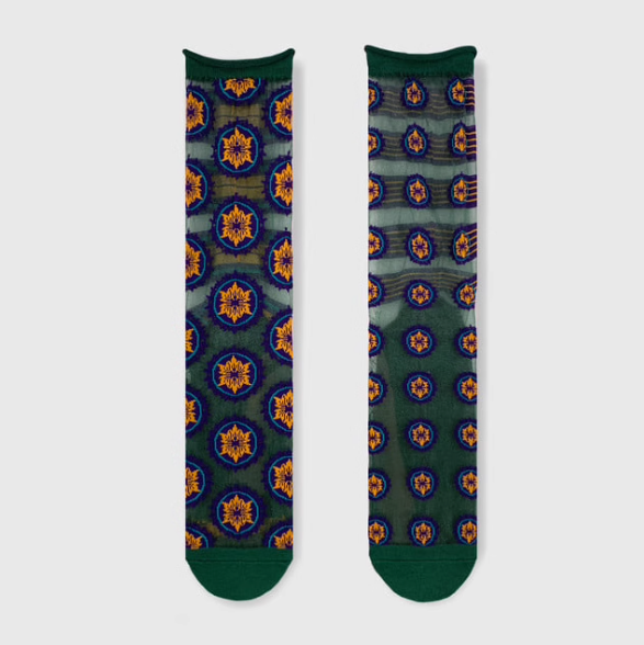 Women's Sheer Floral Socks - Plants