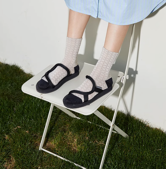 女裝中筒襪 - 波點無縫