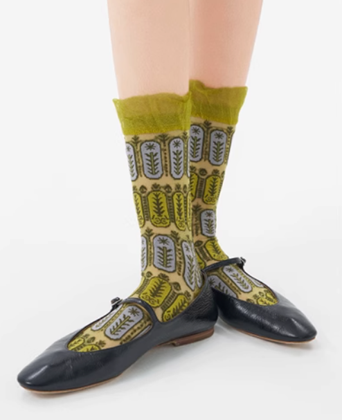 女裝中筒襪 - 樹葉