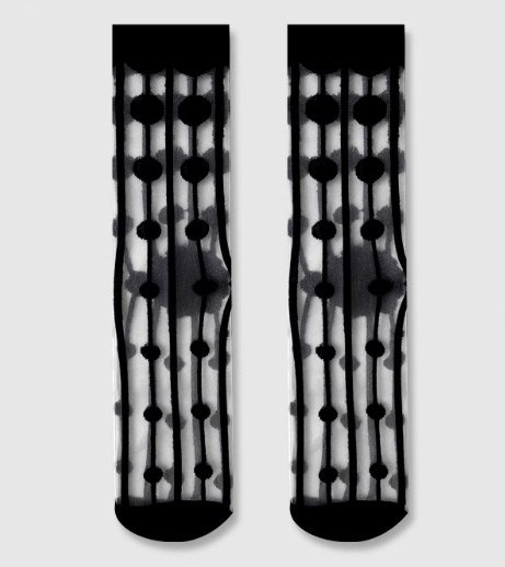 女裝透薄花襪 - 黑色波點