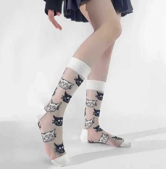 女裝透薄花襪 - 拚花