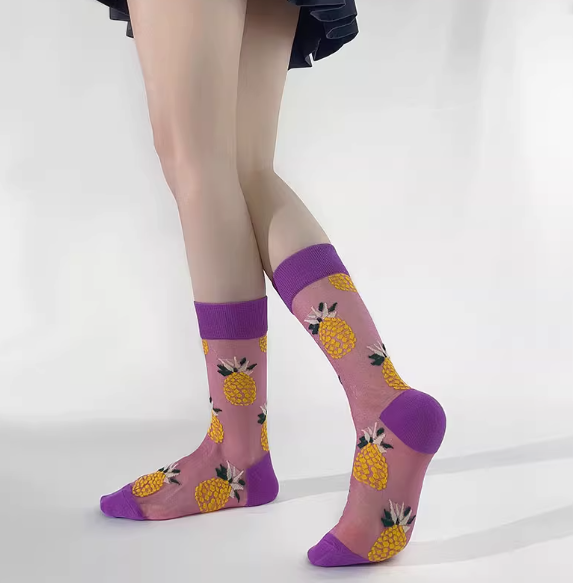 女裝透薄花襪 - 拚花