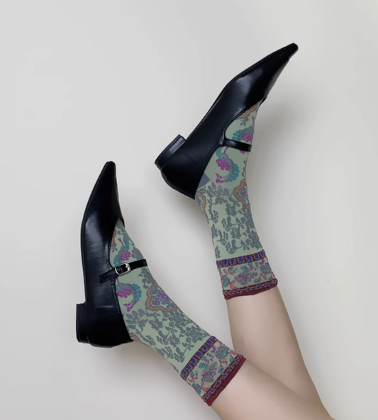 女裝中筒襪 - 圖騰