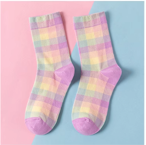 Women's colorful checkered socks