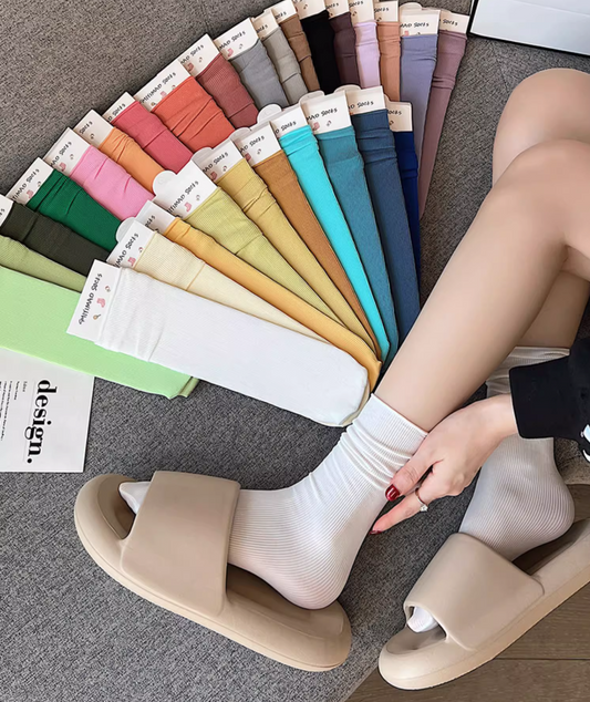 女裝堆堆襪 - 純色 **24種色**