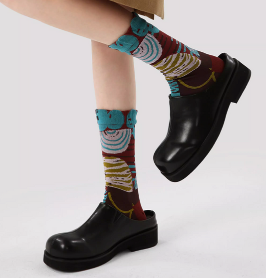 女裝中筒襪 - 剪影 (50728-2)