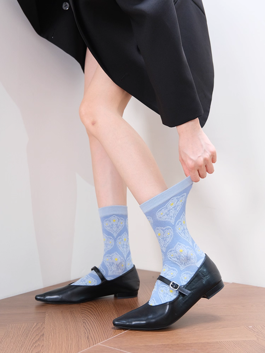 女裝中筒襪 - 法式